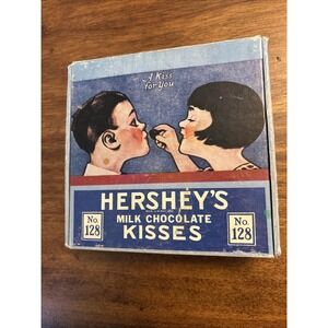 Vintage Hersheys Kisses Milk Chocolate Candy No. 128 Empty Box Collectible